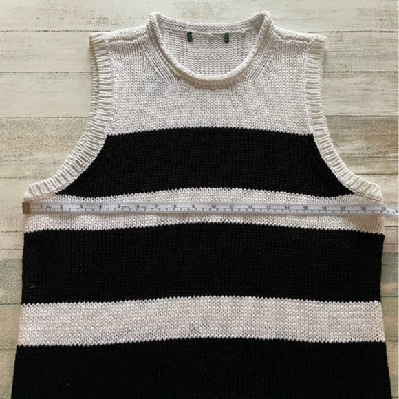 Lauren Ralph Lauren Knitted Mockneck Black and White Striped Tank Top si… - Picture 7 of 10